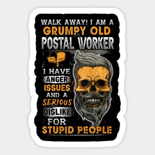 Grumpy Old Postal Worker Sticker